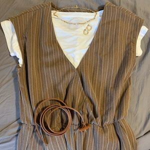 Brown Sleeveless Jumpsuit